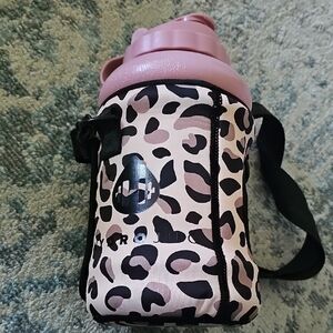 HydroJug Blush and Leopard Print Case Water Bottle